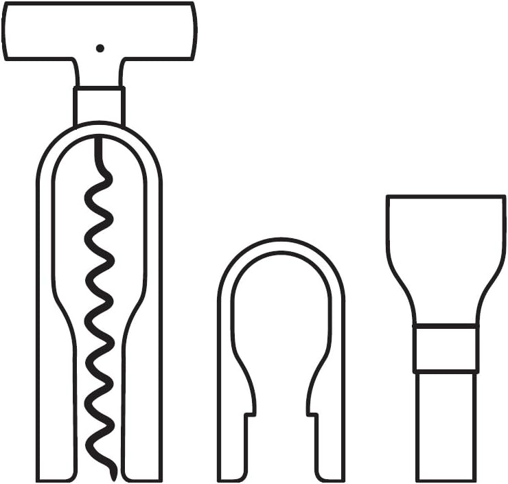 WMF Baric Sommelier Weinset 3-teilig, Korkenzieher, Folienschneider, Flaschenverschluss, in Walnussh