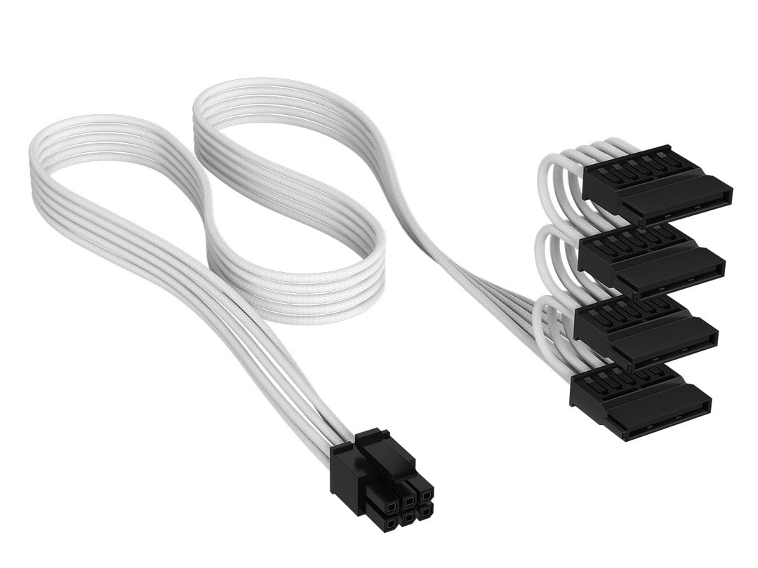 Corsair Elite Premium Typ 4 Einzeln Ummantelte SATA (4 Anschlüsse) Netzteil-Stromkabel – Dreilagiges