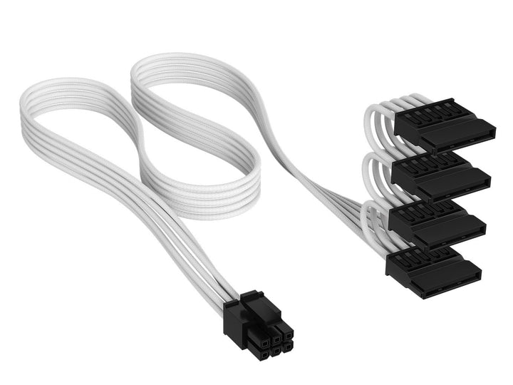 Corsair Elite Premium Typ 4 Einzeln Ummantelte SATA (4 Anschlüsse) Netzteil-Stromkabel – Dreilagiges