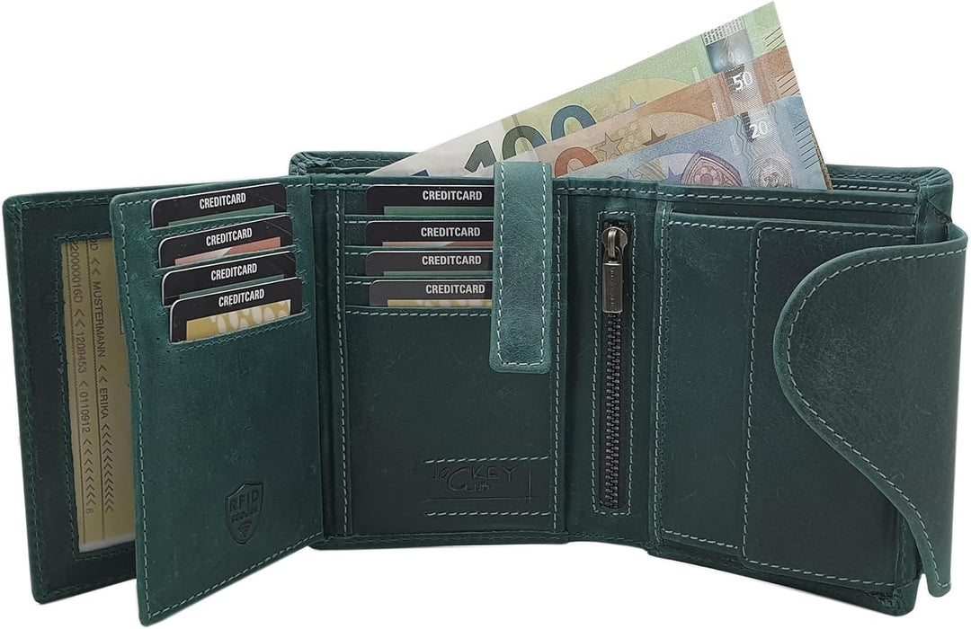myledershop Vollrindleder Damen Hochformat Geldbörse/Geldbeutel/Portemonnaie mit Aussenriegel und RF
