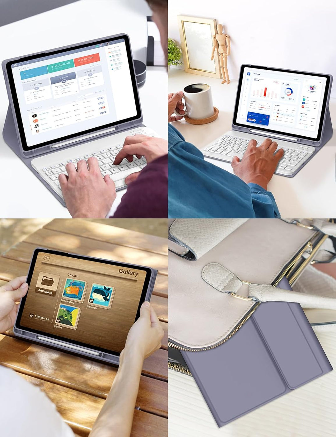 Hülle mit Tastatur für Samsung Galaxy Tab A9 Plus 11 Zoll 2023, QWERTZ Deutsche Magnetisch Abnehmbar