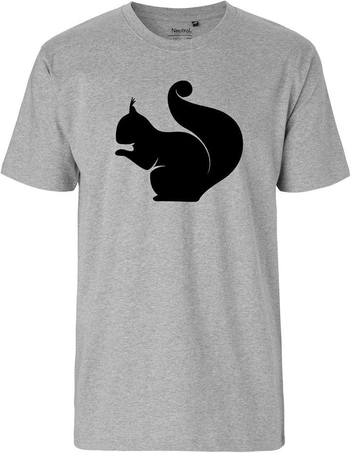 Huuraa Herren T-Shirt Eichhörnchen Silhouette Geschenk Grösse S-3XL Bio Baumwolle Fairtrade Eichhörn