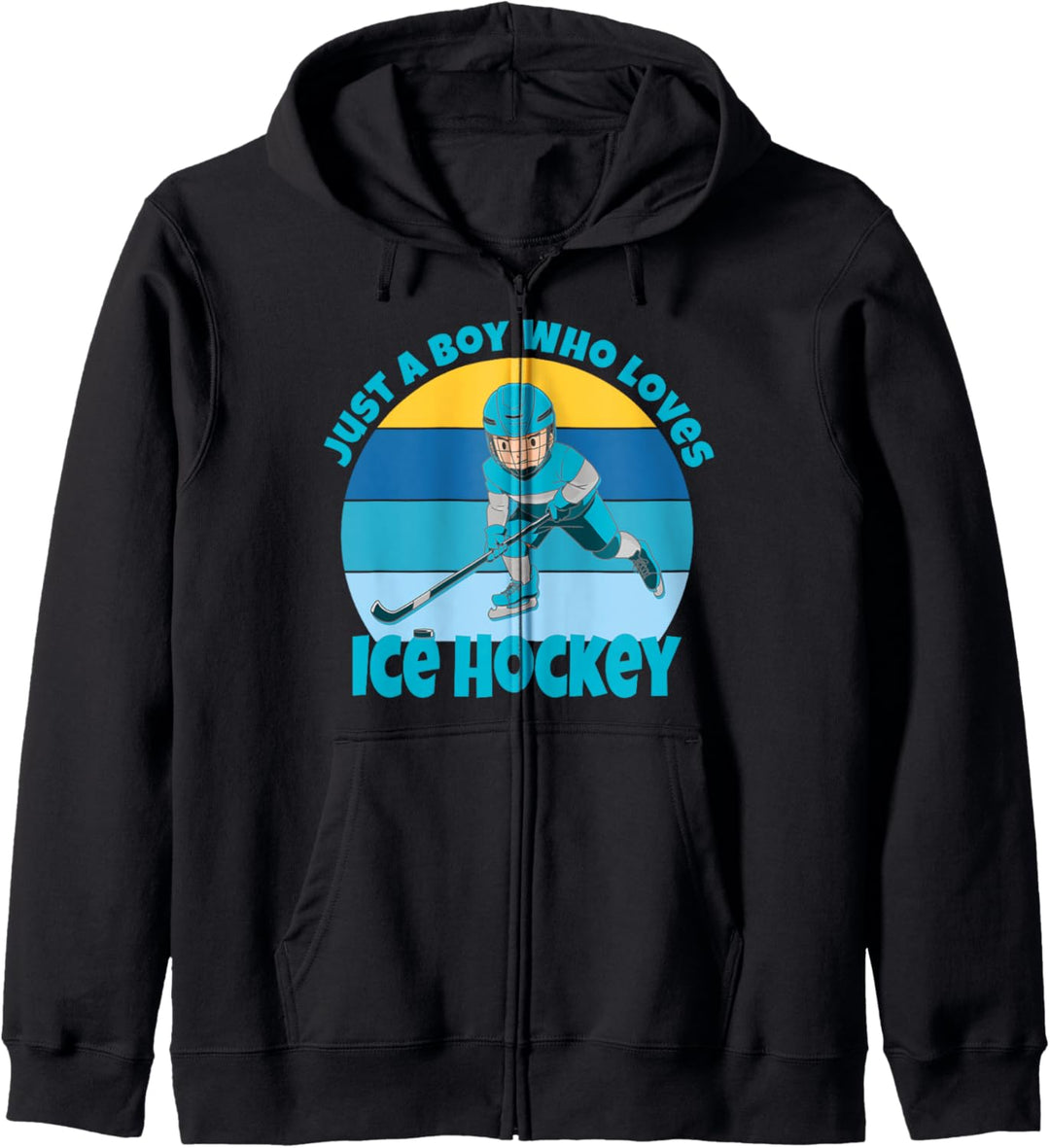 Just a Boy Who Loves Ice Hockey Eishockey für Jungen Spieler Kapuzenjacke