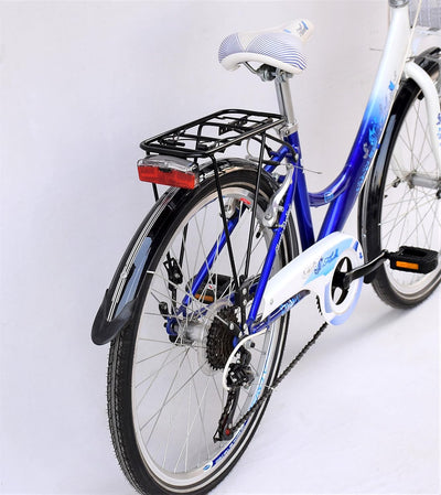 24 Zoll Kinder City Mädchen Fahrrad Mädchenfahrrad Kinderfahrrad 6 Shimano Gang Beleuchtung STVO Rad