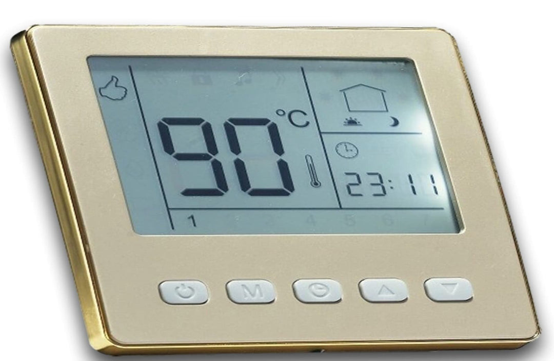SM-PC®, Raumthermostat Thermostat programmierbar Digital Gold Farbiger Rahmen #840