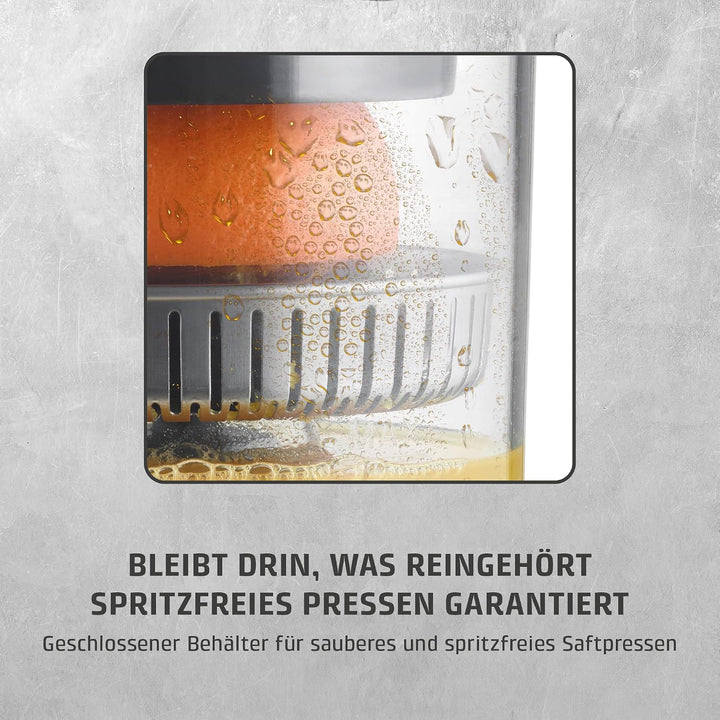CASO CP 440 Lift Inox - elektrische Zitruspresse aus Edelstahl, BPA-Frei, Universal-Presskegel für a