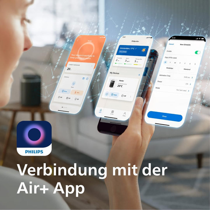 Philips 3000 Series Energy Efficient Connected Fan Heater 2000W, bis zu 50% Energieeinsparung mit Ec