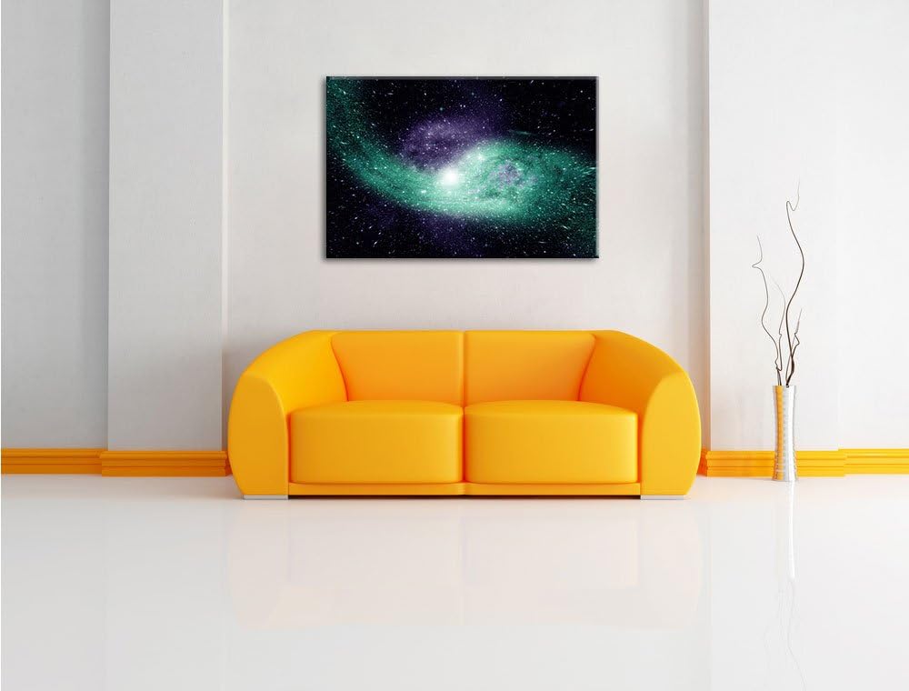 Pixxprint Ferne Galaxie im Sternenstaub, Format: 100x70 auf Leinwand, 100x70