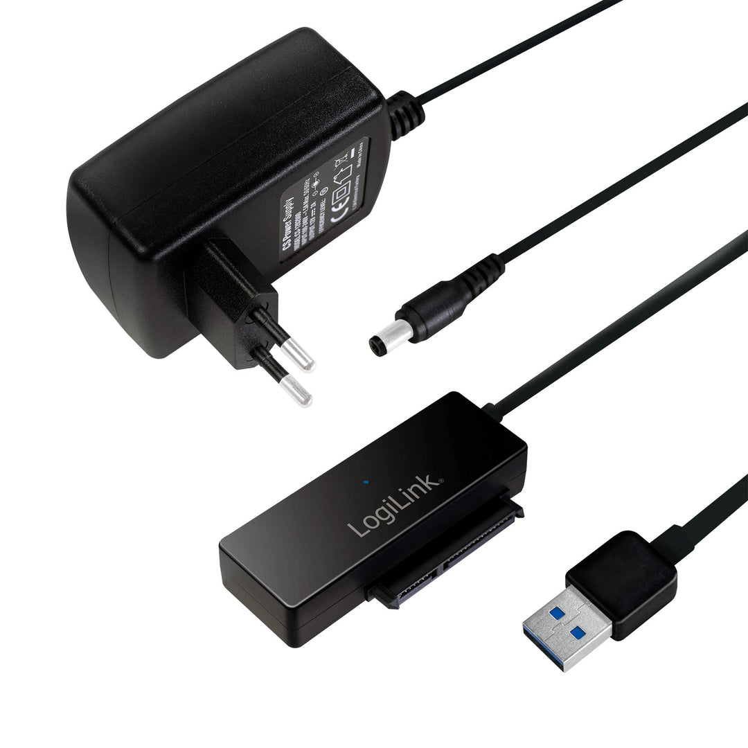 LogiLink AU0050 USB 3.0 auf SATA 3G/6G Adapter mit an/aus Schalter Schwarz