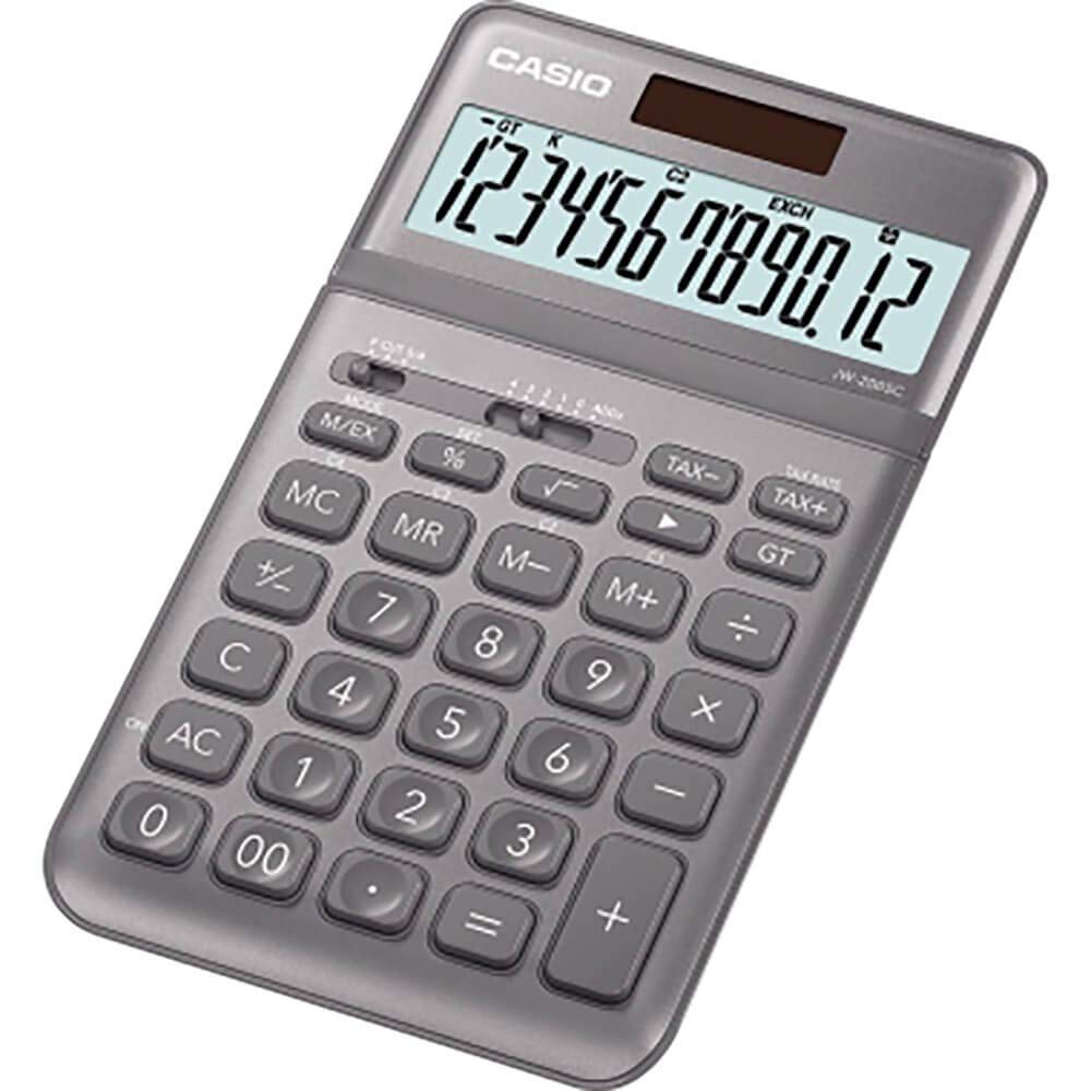 CASIO Tischrechner JW-200SC, 12-stellig, in stylischen Farben, Steuerberechnung, Solar-/Batteriebetr