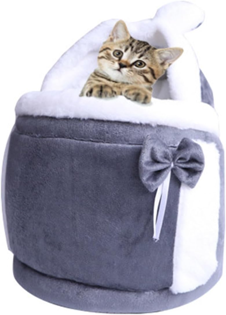 Haustier Rucksack Transporttasche, Weicher Flanell-Katzenrucksack mit Sicherheitsclip, Doppeltaschen