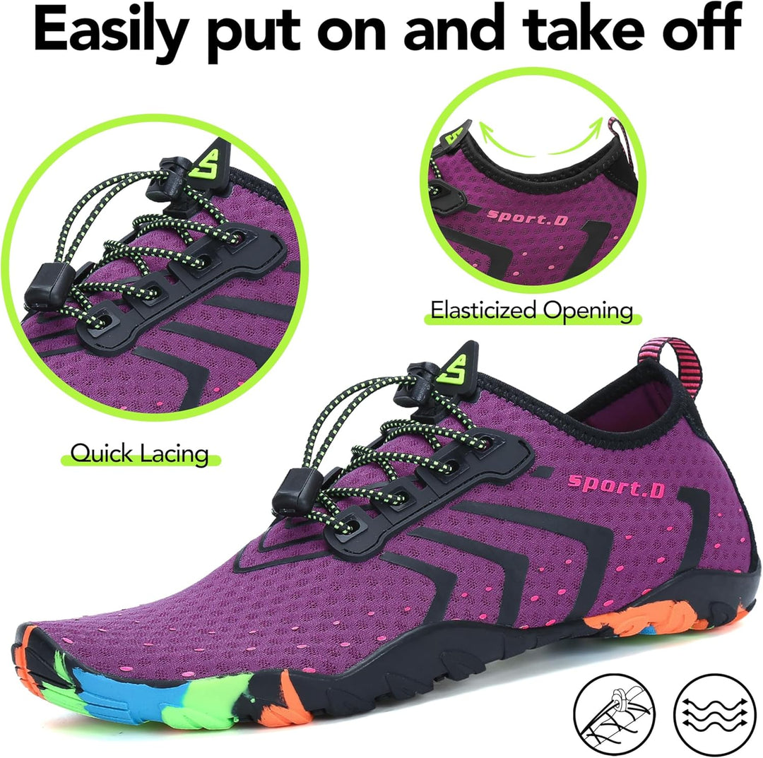 SAGUARO Badeschuhe Strandschuhe Aquaschuhe Wasserschuhe Surfschuhe Schwimmschuhe für Damen Herren Ki