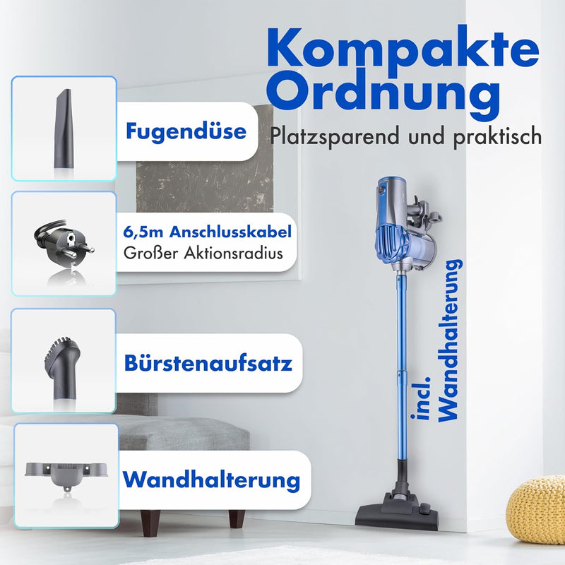 Clatronic® Bodenstaubsauger | Boden- und Handstaubsauger mit energiesparenden 600 Watt | Staubsauger