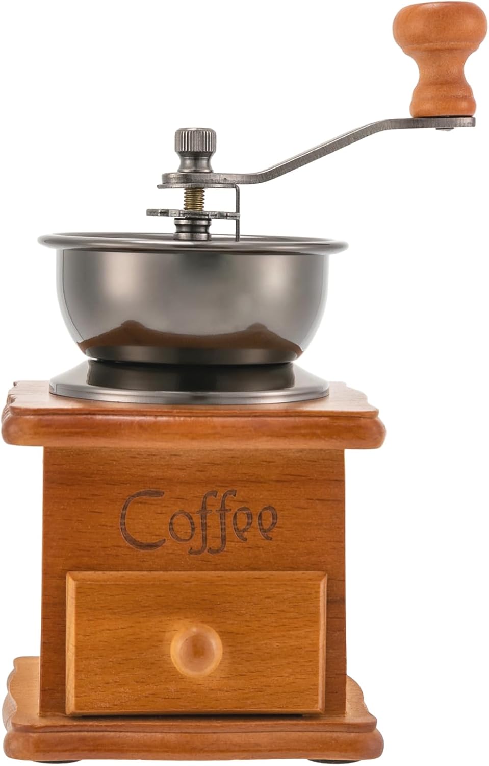 Manuelle Kaffeemühle Handmühle, 9.5cm x 6.5cm x 16cm Edelstahl Einstellbare Grobheit Tragbar, Konisc