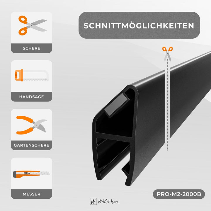 WAKA® Premium SET Magnet - Duschdichtung & Duschtür PRO-M2 Duschdichtungen für Duschtüren Optisch Sc
