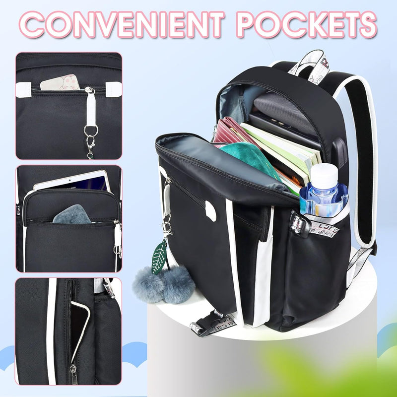 Bevalsa Schulrucksack Mädchen Teenager Damen Schulranzen Schultasche Modisch Freizeit Rucksack Campu