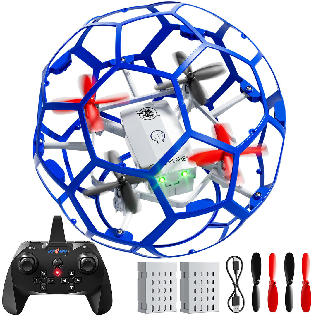 Ferngesteuerte Drohnen für Kinder 8–12 Jahre, 2,4 GHz RC-Flugspielzeug-Helikopterball mit Lichtern,