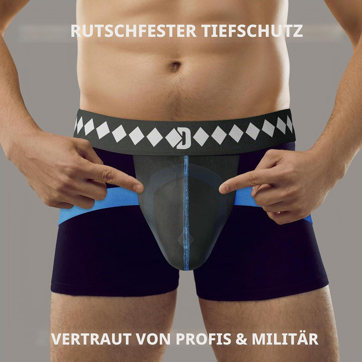 Diamond MMA 4-Gurt Jock Strap mit integriertem Athletic Cup System für Sport Schwarz M, M