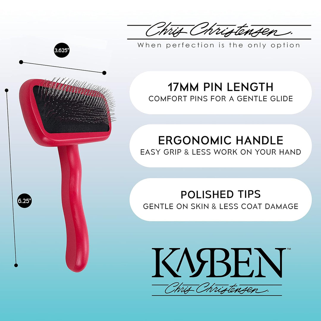Chris Christensen Karben II Zupfbürste für Hunde, Fellpflege wie ein Profi, 17 mm Edelstahlstifte, r