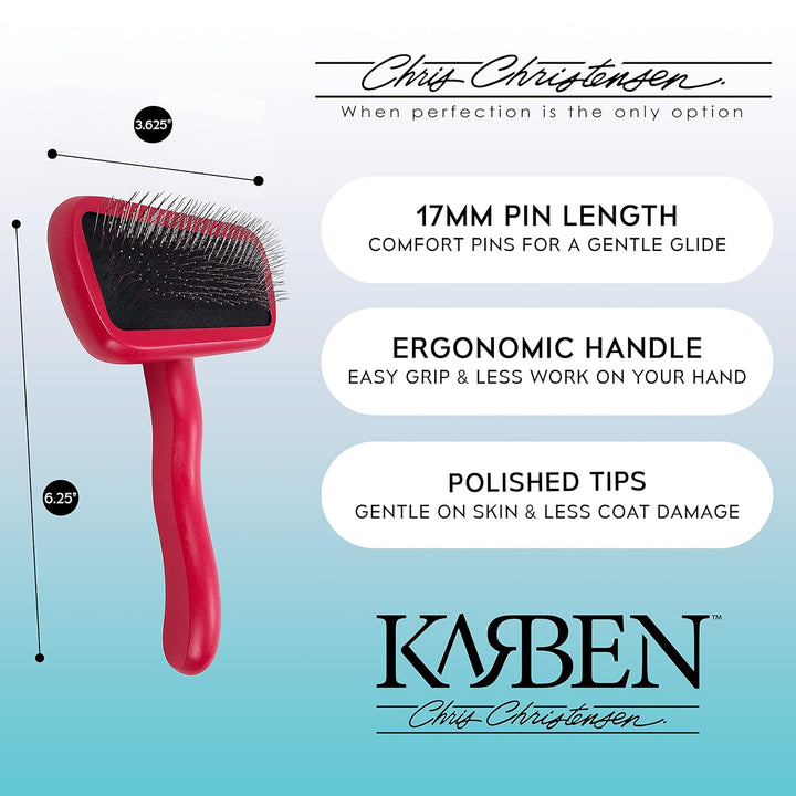 Chris Christensen Karben II Zupfbürste für Hunde, Fellpflege wie ein Profi, 17 mm Edelstahlstifte, r