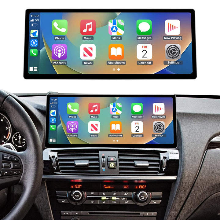 Road Top CarPlay Bildschirm, 12.3 Zoll Ultra-schmal Autoradio Stereo Touchscreen für BMW X3 X4 Serie