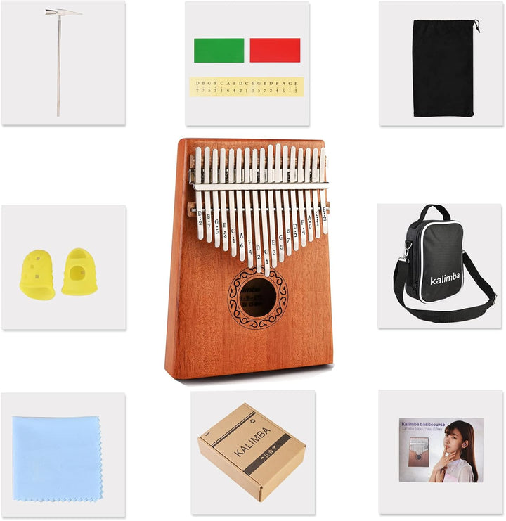Kalimba 17 Schlüssel, Nabance Daumenklavier Kalimba Professionelles Finger Daumen Piano Karimba Inst