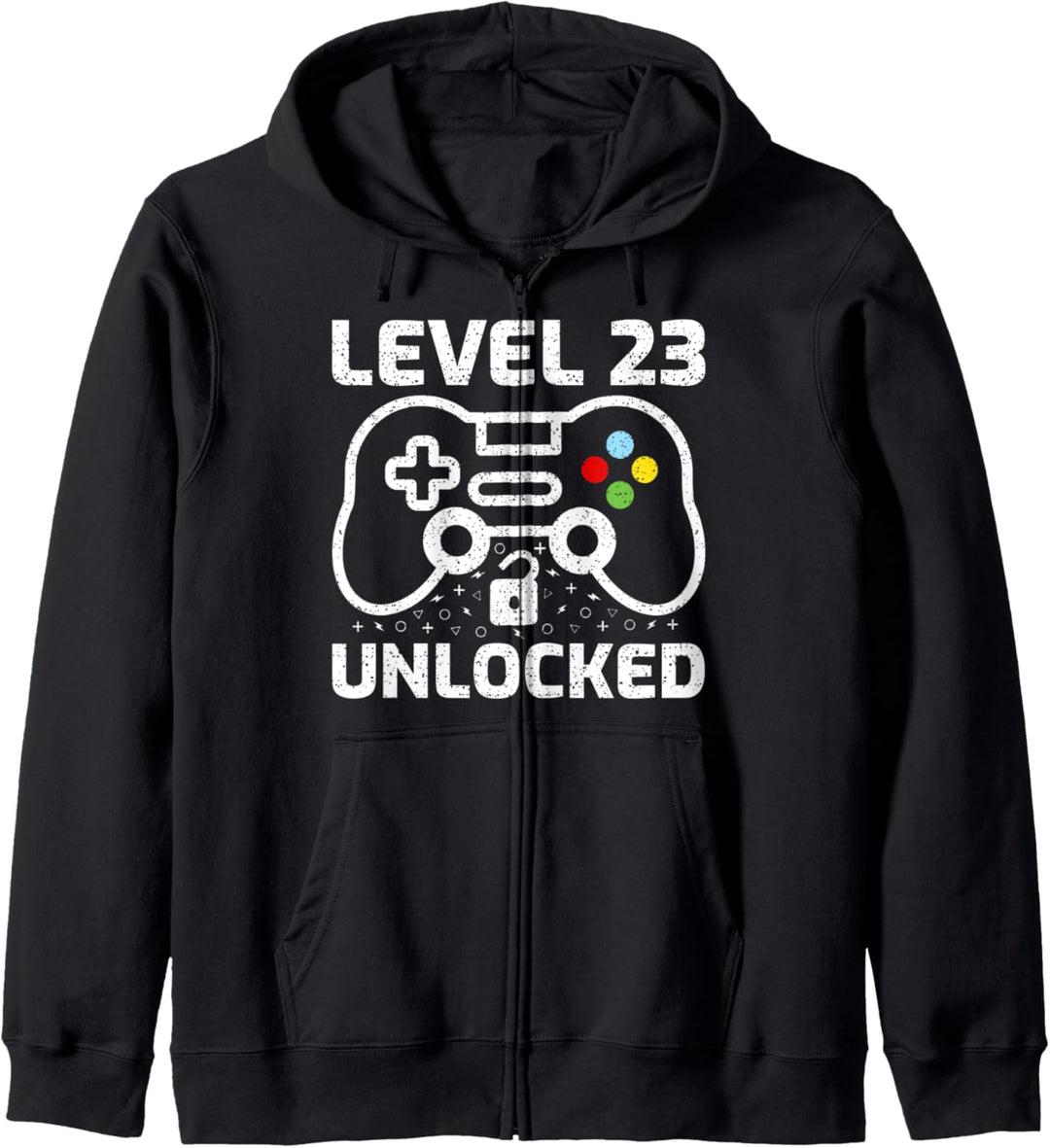 Level 23 Unlocked Video Game Gaming Lover 23th Birthday Kapuzenjacke