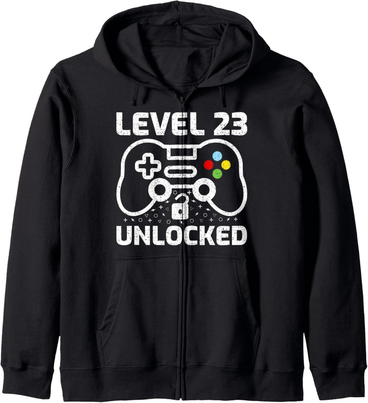 Level 23 Unlocked Video Game Gaming Lover 23th Birthday Kapuzenjacke