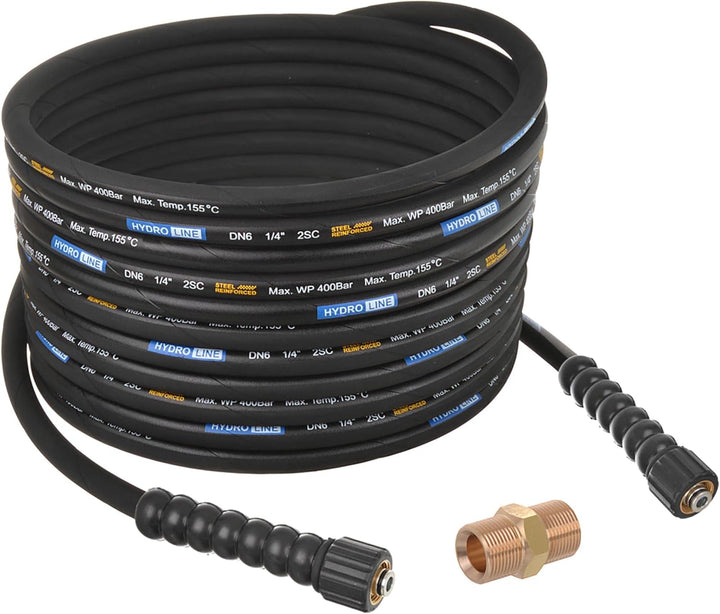 10m 400bar 155° DN6 Profi M22x1,5 Hochdruckschlauch für Hochdruckreiniger kompatibel mit Kärcher HD