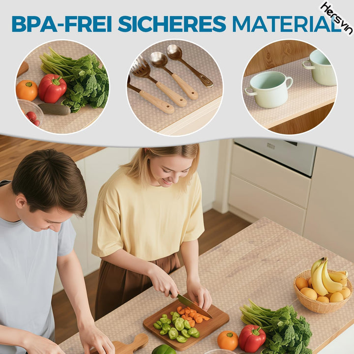 Hersvin Schubladenmatte 25cmx500cm Schrankpapier Schubladeneinlage Eva Wasserfest Nicht Klebende Unt