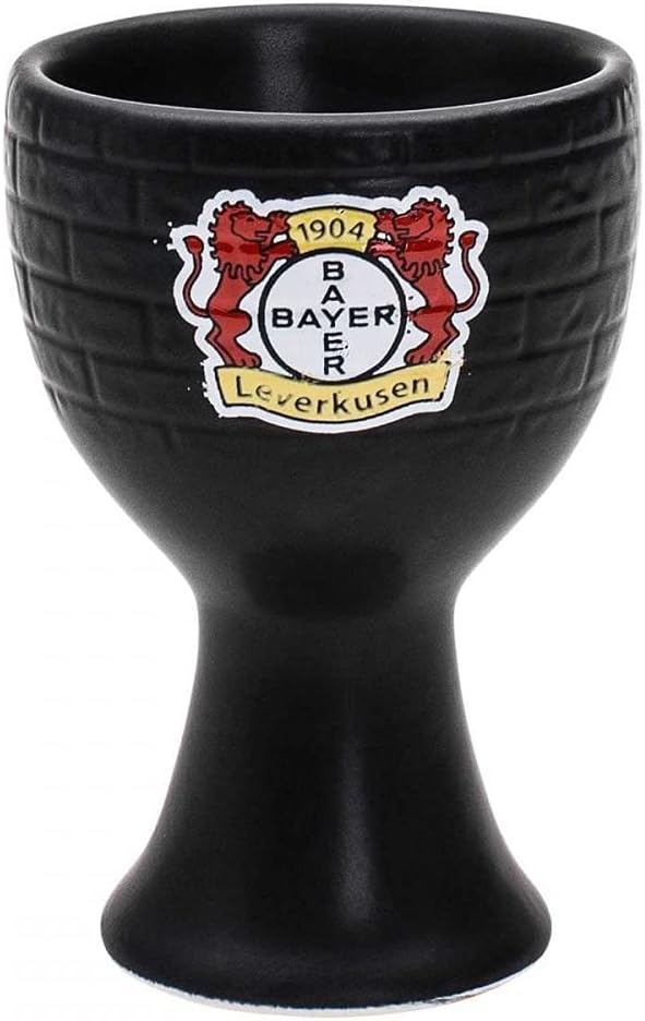 Leverkusen Bayer 04 Eierbecher 2er Set - Mauer - schwarz - Plus Lesezeichen Wir lieben Fussball