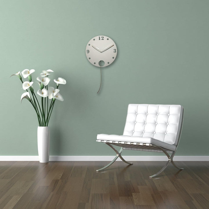 NeXtime Waggle Wanduhr Küchenuhr, Uhr, Bürouhr, Wohnzimmeruhr, Deko, Kunststoff, Weiss, 30 cm x 55,