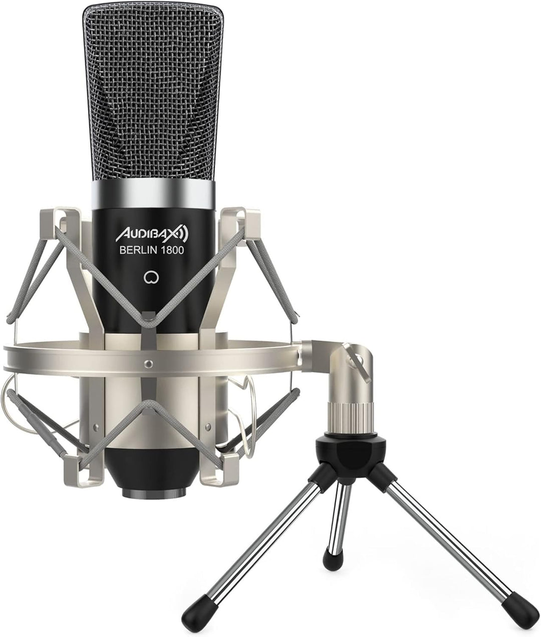 Audibax Berlin 1800 Silver Pack Micrófono Studio Gran Diafragma Silber Mehrfarbig, Silber Mehrfarbig
