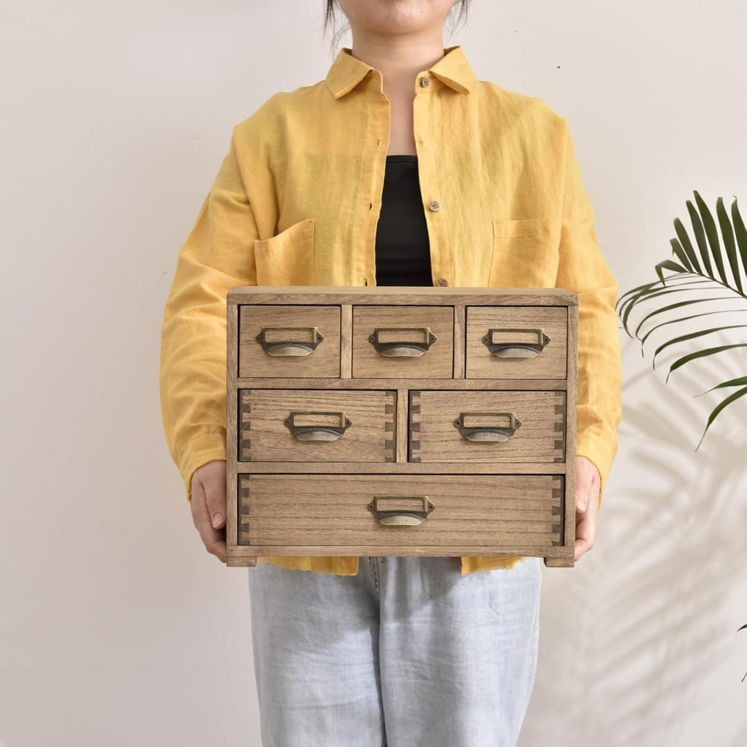 KIRIGEN Schreibtisch Schublade Schrank Storage Organizer 6 Schublade Mini Box mit Label Holder Griff