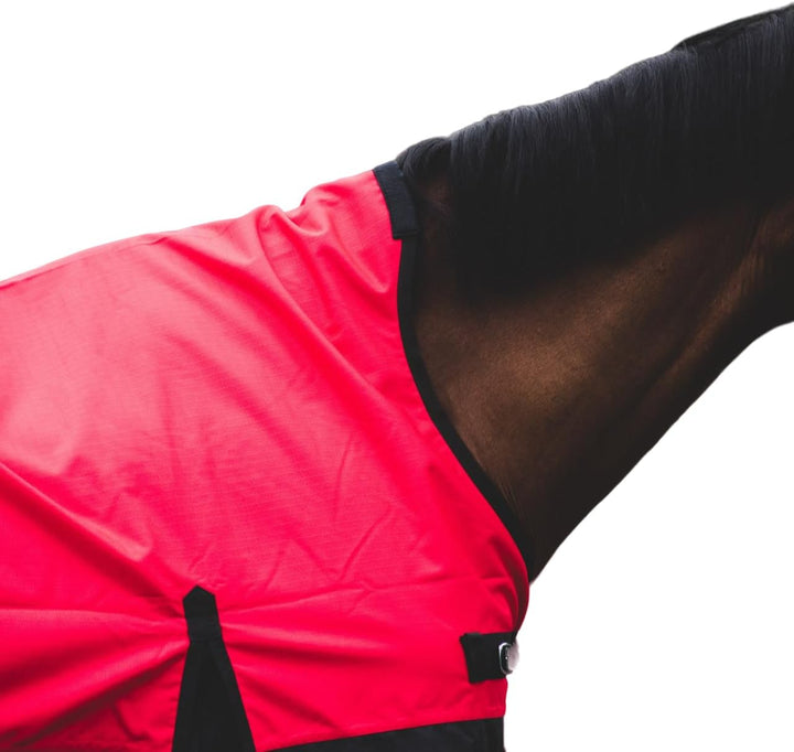 Pferdedecke 1200D High Neck 50g, 100g, 200g Weidedecke Winterdecke Regendecke Turnout : 200g Red/Bla