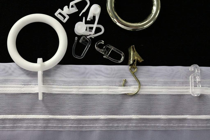 EASYHomefashion Fertiggardine nach Mass Voile Store weiss, massgefertigt, halbtransparent mit 5er-FA