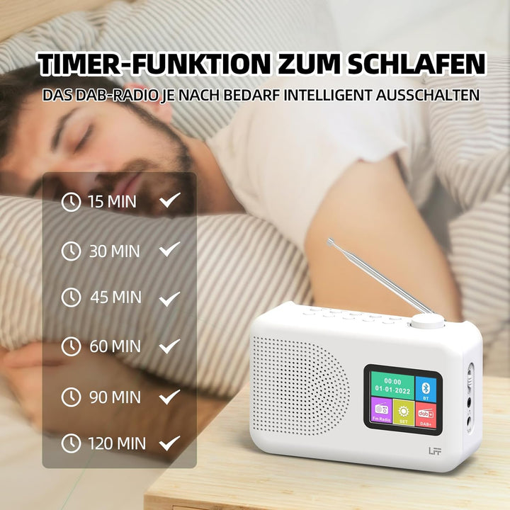 Dab Radio, LFF DAB Digitalradio, Radio Klein UKW-Digitalradio, DAB Plus Radio, Küchenradio mit Kabel