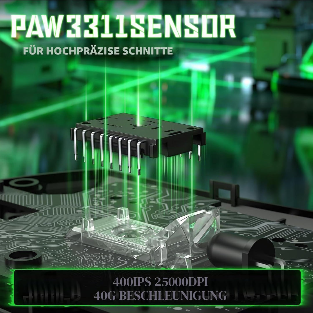 ATTACK SHARK V3 Kabellose Gaming-Maus mit Tape, 65g Ultraleicht, Optischer Sensor PAW3311 mit 25K DP