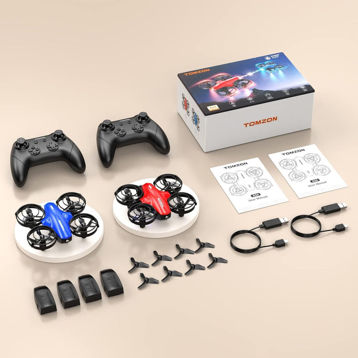 TOMZON 2er-Pack A24 Mini Drohne für Kinder mit Kampfmodus, Flugzeug ferngesteuert RC Quadrocopter fü
