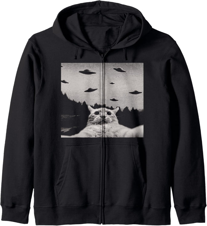 Alien UFO Funny Cat Kapuzenjacke