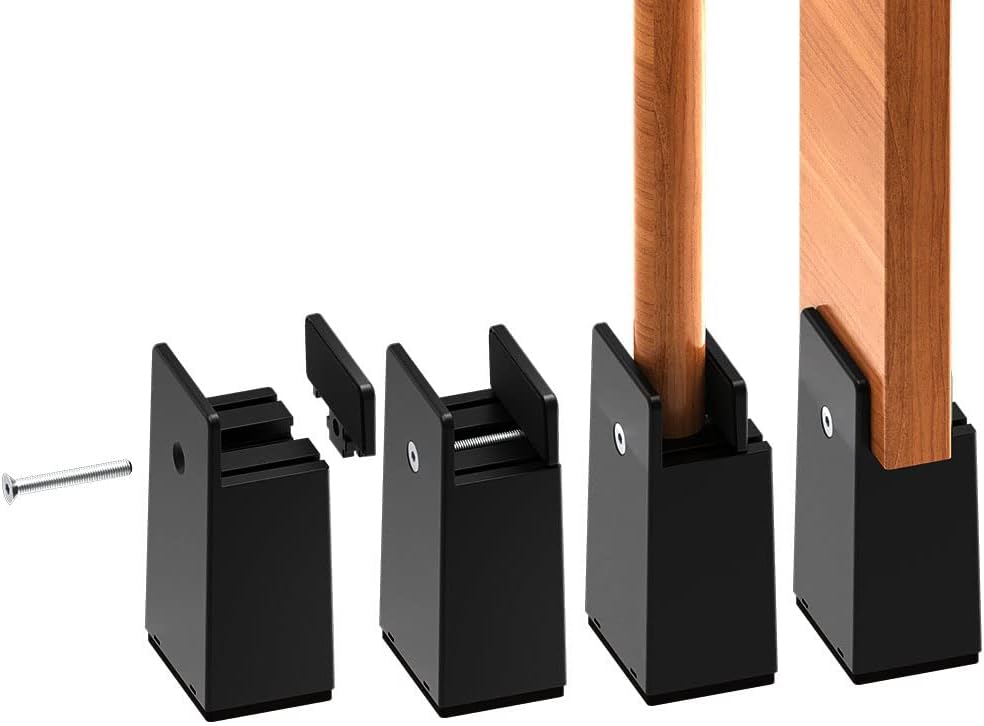 RCHYFEED Betterhöhung 4 Zoll Verstellbarer Schraubklemme, Möbelerhöhung 10cm passend für Fussstärke