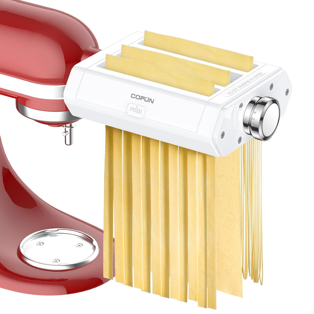 COFUN KitchenAid Nudelaufsatz aus Edelstahl, 3 in 1 Nudelvorsatz für KitchenAid Küchenmaschine, Kitc