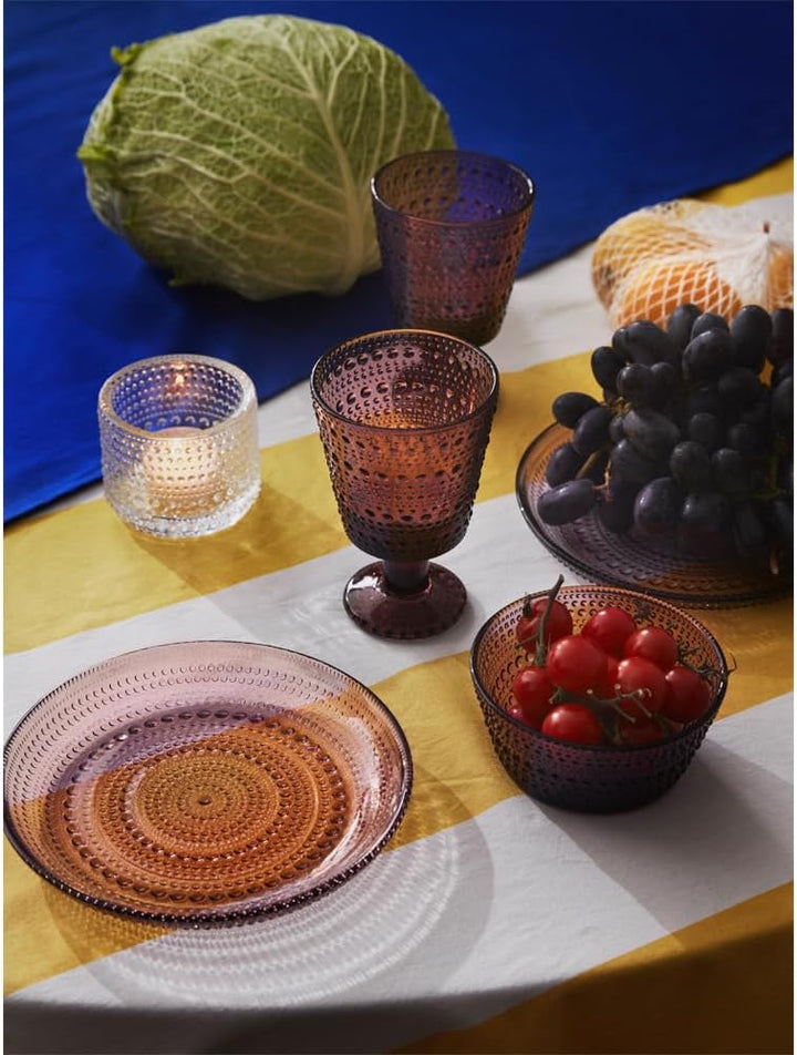 Iittala Kastehelmi Schale aus Glas hergestellt, in der Farbe Violett, Volumen: 23 cl, Höhe: 5 cm, D: