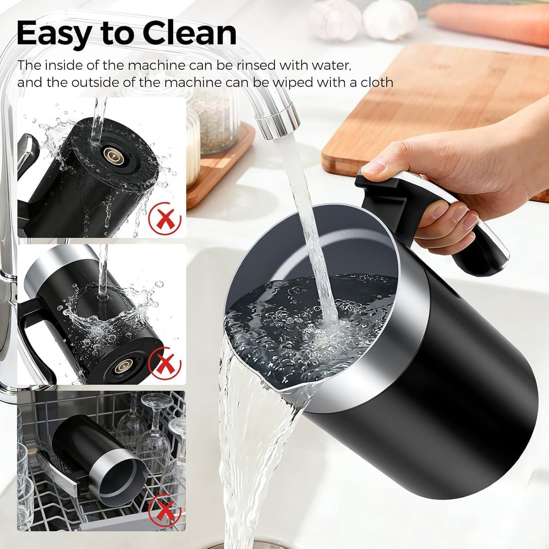 Automatischer Milchaufschäumer Heiss Kalt, 400W Magnet Rührer, 600ml Edelstahl, 6-in-1 Multifunktion