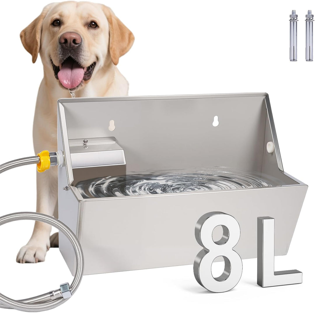 Rinder und Schafe Trinktrug 8 Liter Hundewasser im Freien Edelstahl-Wassernapf für grosse Hunde,Hund