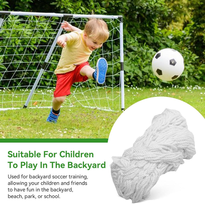 Cyrank Fussballnetz 12x6, Kinder-Fussballnetz für Ersatz-Tornetz und Fussballtorgurte, passend für 6