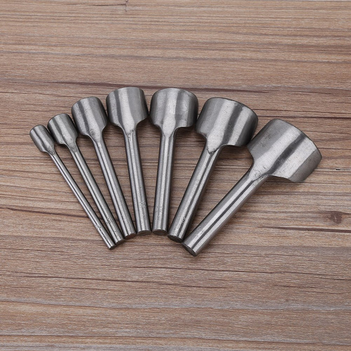 7 Stück DIY Leder Handwerk halbrunde Stanzer halbrunde Riemenende Geldbörse Werkzeuge DIY Werkzeug F