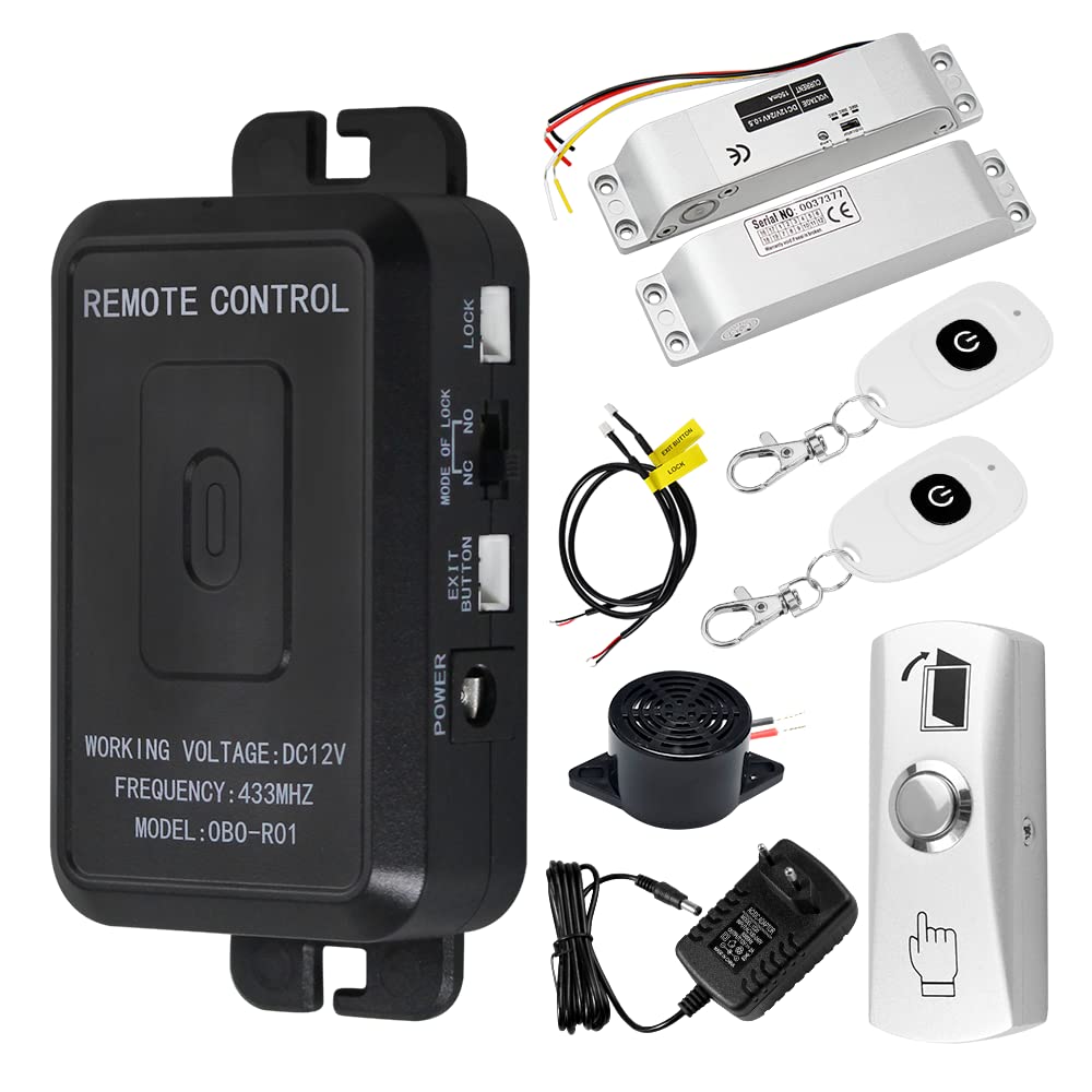 FUSYTULY Wireless Tür Access Control System Kit Set Fernbedienung Entriegeln + Elektrische Drop Bolt
