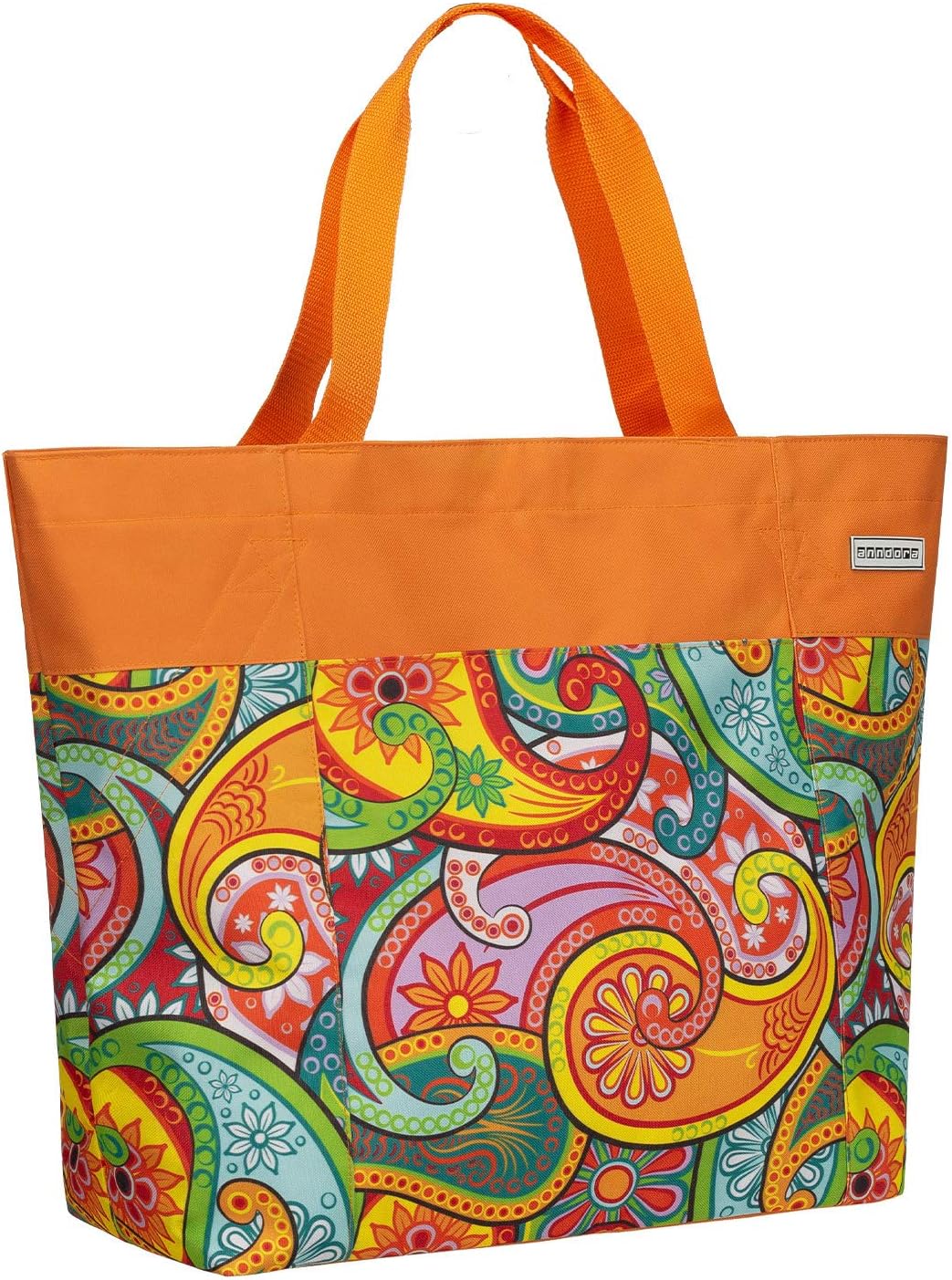 anndora XXL Shopper paisley - Strandtasche 40 Liter Schultertasche Einkaufstasche Paisley Orange, Pa