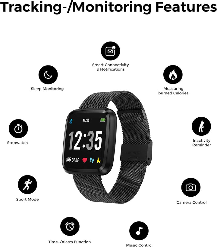 novasmart - runR III Smartwatch Fitness Tracker HD-Farbbildschirm Fitness Armband Uhr mit Pulsmesser